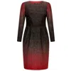 Amoresea Women's Black / Red Affectionate Long Sleeve Black Red Dress With Pockets In Black/red