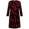Amoresea Women's Black / Red Artistic Black Red Pattern Dress With Pockets In Black/red