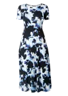 Amoresea Women's Blue / Black Exquisite Blue Jersey Midi Dress With Pockets In Blue/black