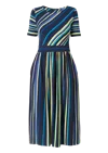 Amoresea Women's Blue / Yellow / Orange Radiance Multi Colour Jersey Midi Dress With Pockets In Blue/yellow/orange