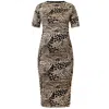 Amoresea Women's Brown Sensational Animal Print Midi Dress In Brown