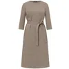 Amoresea Women's Effortless Grey Midi Dress With Pockets In Grey