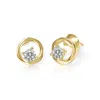 Amoresea Women's Gold Beautiful Sterling Silver Zircon Ear Studs