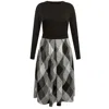 Amoresea Women's Grey / Black Tender Black Grey Midi Jersey Dress With Pockets In Grey/black