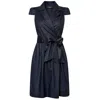Amoresea Women's Inspiring Black Cotton Wrap Dress With Pockets In Black