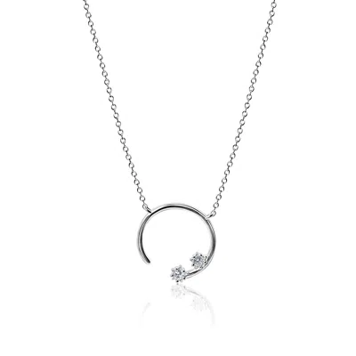 Amoresea Women's Kindhearted Sterling Silver Geometric Pendant Necklace