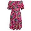 Amoresea Women's Red / Pink / Purple Adorable Floral Dress With Pockets In Red/pink/purple
