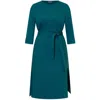 Amoresea Women's Refined Blue Midi Dress With Pockets In Blue