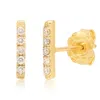 Amoresea Women's Sincere Gold Plated Sterling Silver Zircon Ear Studs