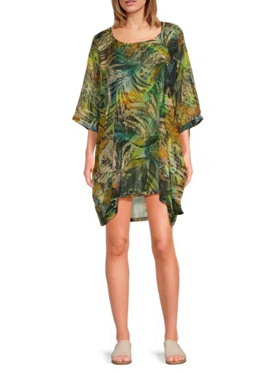Amoressa By Miraclesuit Women's Cameroon Tunic Cover Up In Green Multi