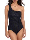 AMORESSA BY MIRACLESUIT WOMEN'S CHATEAU CHAMBORD STRIPED ONE PIECE SWIMSUIT