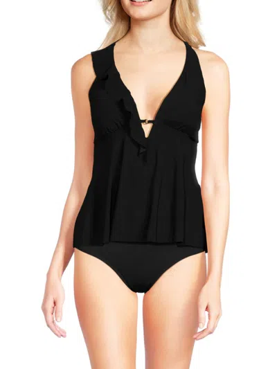 Amoressa By Miraclesuit Women's Flamenco Dandy Tankini Top In Black
