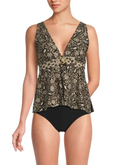 Amoressa By Miraclesuit Women's Montague Floral Tankini Top In Black Multi