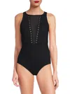 AMORESSA BY MIRACLESUIT WOMEN'S OPHELIA STUDDED ONE-PIECE SWIMSUIT