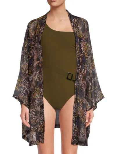 Amoressa By Miraclesuit Women's Print Coverup Robe In Neutral