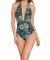 Amoressa Rhiannon Dream Plunge Soft Cupt One Piece Swimsuit In Moonlight In Multi