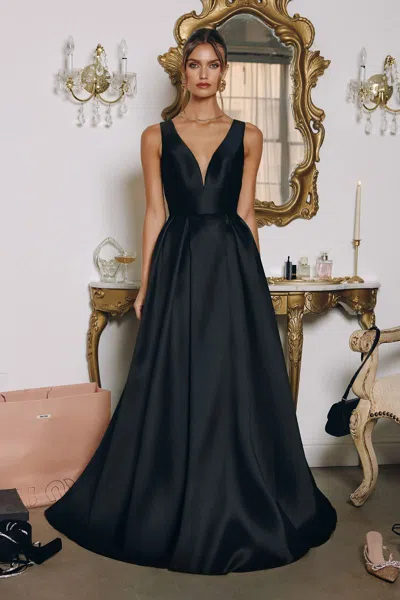 Amoris T814 Long A Line Formal Pleated Prom Dress In Blue
