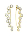 Amorium 18k Gold Over Silver Cz Bubble Ear Cuffs