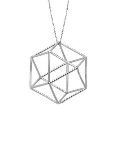 Amorium 18k Over Silver 3d Necklace In Metallic