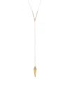 Amorium 18k Over Silver Cz V Pendulum Necklace