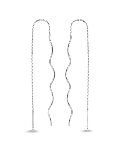 Amorium 18k Over Silver Threader Earrings In Metallic