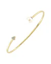 Amorium 18k Plated Cz Lyra Pearl Bracelet Cuff