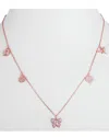 Amorium 18k Rose Gold Plated Cz Charms Necklace