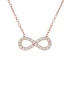 Amorium 18k Rose Gold Plated Silver Cz Infinity Necklace