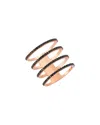 Amorium 18k Rose Gold Vermeil Cubic Zirconia Four Lines Ring