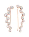 Amorium 18k Rose Gold Vermeil Cz Bubble Ear Cuffs
