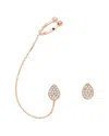 Amorium 18k Rose Gold Vermeil Cz Ear Cuff & Stud Set