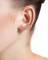 Amorium 18k Rose Gold Vermeil Cz Feather Ear Cuff