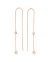 Amorium 18k Rose Gold Vermeil Cz Threader Earrings