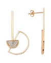 Amorium 18k Rose Gold Vermeil Geometrical Semi Circle Cz Earrings