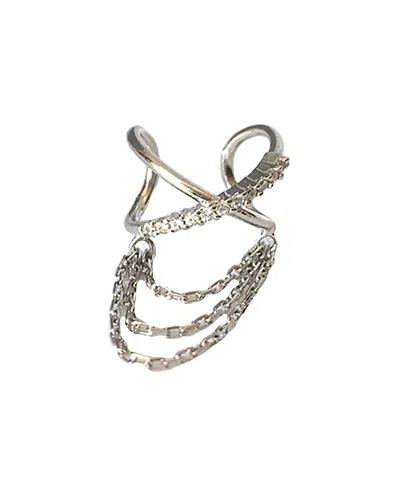 Amorium Silver Cz Cartilage Cuff In Metallic