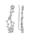 Amorium Silver Cz Ivy Blossom Earrings