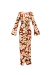 Amotea Amy In Flowered Burgundy Viscose In Burgundy