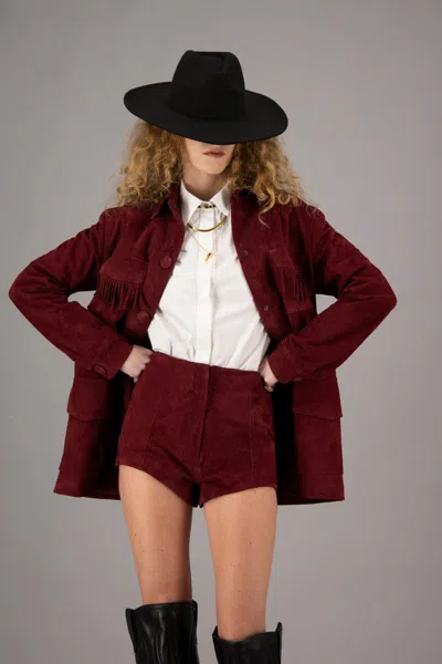 Amotea Donna In Burgundy Suede