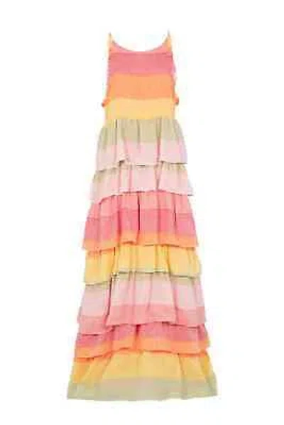 Pre-owned Amotea Greta Dress In Rainbow Linen 40 It