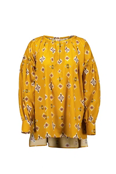 Amotea Lilli Geometric Ochre In Blue