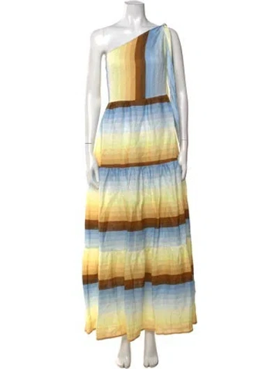 Pre-owned Amotea Striped Long Dress In Multicolor