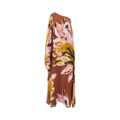 Amotea Viscose One-shoulder Maxi Dress In Multicolor