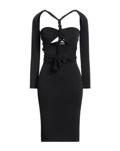 Amotea Woman Mini Dress Black Size 8 Polyester, Elastane