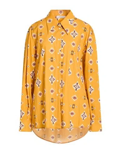 Amotea Woman Shirt Mustard Size Onesize Cotton In Yellow