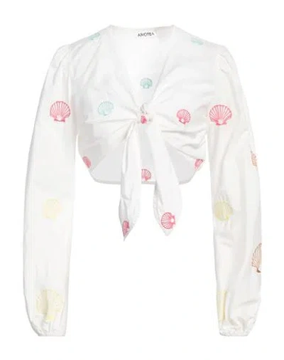 Amotea Woman Top White Size 6 Cotton