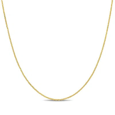 Amour 14k Yellow Gold Diamond Cut Cable Chain Necklace 16