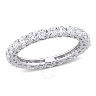 Amour 1 1/2 Ct Dew Created Moissanite Eternity Ring In 10k White Gold