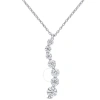 Amour 1 1/2 Ct Dew Created Moissanite Journey Pendant With Chain In Sterling Silver In White