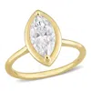 AMOUR AMOUR 1 1/2 CT DEW MARQUISE CREATED MOISSANITE ENGAGEMENT RING IN 10K YELLOW GOLD