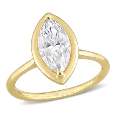 Amour 1 1/2 Ct Dew Marquise Created Moissanite Engagement Ring In 10k Yellow Gold
